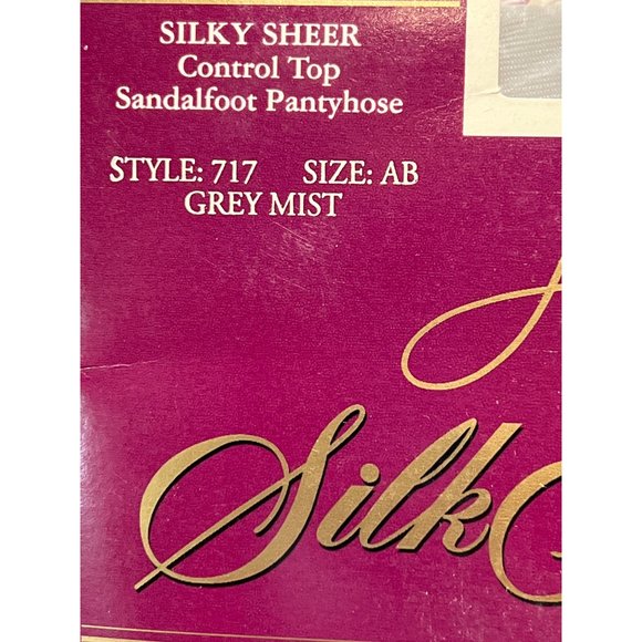 Vintage 1995 Hanes Silky Reflections Silky Sheer Pantyhose Control Top Grey Mist - Picture 3 of 6